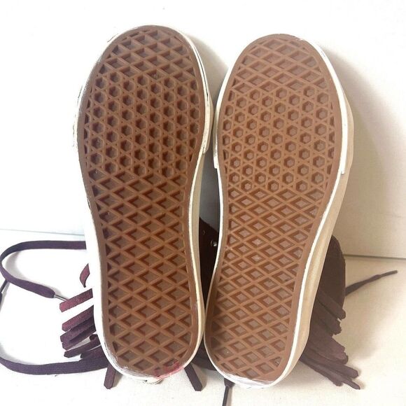 Vans Sk8 Hi Suede Fringe Skate Shoes Women’s 6 Men’s 4.5 Burgundy Lace Up Casual - Picture 12 of 13